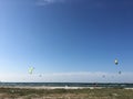 Kitesurfing in the summer near coast