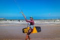 kitesurfing on the ocean beach