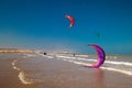 kitesurfing on the ocean beach