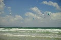 Kitesurfing, popular extreme sailing and water sport