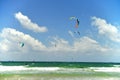 Kitesurfing, popular extreme sailing and water sport