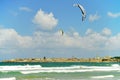 Kitesurfing, popular extreme sailing and water sport