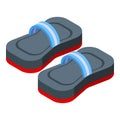 Kitesurfing slippers icon isometric vector. Air wave