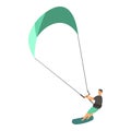 Kitesurfing sport icon cartoon vector. Dynamic extreme Royalty Free Stock Photo