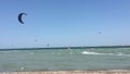 Kitesurfing in the summer near coast