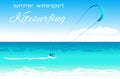 Kitesurfing summer watersport concept