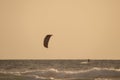 Kitesurfing surfer on the beach in Tel Aviv, sunset Royalty Free Stock Photo