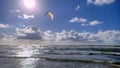 Kitesurfing at Texel beach Royalty Free Stock Photo
