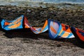 Kitesurfing or windsurfing Royalty Free Stock Photo