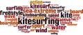 Kitesurfing word cloud Royalty Free Stock Photo