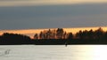 Kitewing skier speedup on sunset lake