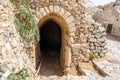 Kithira Chora Kastro Ionian islands, Greece. Stonewall ruined building at Venetian Castle, Fortezza