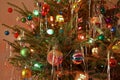 Kitsch 70s style decorated Christmas Tree Royalty Free Stock Photo