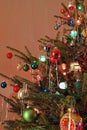 Kitsch 70s style decorated Christmas Tree Royalty Free Stock Photo