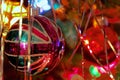 Kitsch Union Jack Bauble on decorated Christmas Tree Royalty Free Stock Photo