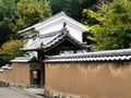 Entrance to Isoya residence, a traditional Japanese house in historic samurai district of Kitsuki