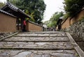 Pedestrian alley in historic samurai district of Kitsuki - Oita prefecture, Japan