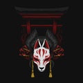 kitsune art vector Royalty Free Stock Photo