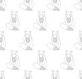 Kitsune Fox on White Background. Vector Illustration Royalty Free Stock Photo