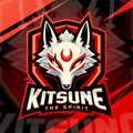 Kitsune head esport mascot logo design Royalty Free Stock Photo