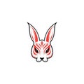 Untitledkitsune mask illustration, Japanese traditional mask, kitsune, kabuki, bunny, fox, logo icon vector illustration Royalty Free Stock Photo