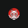 Kitsune mask illustration design vector template Royalty Free Stock Photo