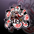 Kitsune nine tails esport logo mascot design Royalty Free Stock Photo