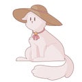 Kitten in a beach hat