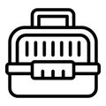 Kitten carrier icon outline vector. Pet carrying bag