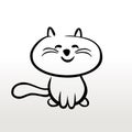 Kitten cat children coloring outline picture black and white mon