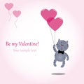 Kitten with heart balloons Royalty Free Stock Photo