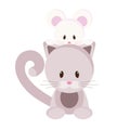 Kitten and mouse