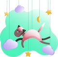 Metric posters-cat for baby room, greeting cards, kids and baby t-shirts and wear, nursery illustration