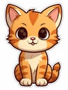 Kitten sticker in cartoon style , AI