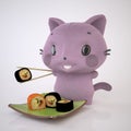 Kitten and Sushi