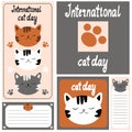 KITTEN vector print, baby postcard. greeting cards, baby birthday cards poster or banner stickers Royalty Free Stock Photo