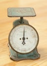 Antique scale to weigh food. Royalty Free Stock Photo