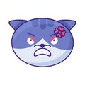Kitty angry reaction expression face emoji vector