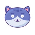 Kitty astonished expression funny emoji vector