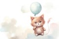 Feline kitten domestic fluffy pretty cute animal kitty balloon fur cats cartoon pet