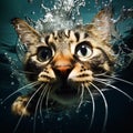 Feline Frenzy: A Digital Dive into the Nervous and Terrified Wor Royalty Free Stock Photo