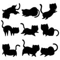 Kitty cats cartoon silhouette