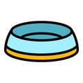 Kitty food dish icon color outline vector Royalty Free Stock Photo