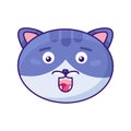 Kitty happy expression funny comic emoji vector