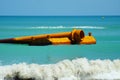 Kitty Hawk Beach Seascape with Floating Pipe Royalty Free Stock Photo