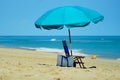 Kitty Hawk Beach Seascape with Umbrella Royalty Free Stock Photo