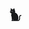 Sleek Black Cat Silhouette: Graphic Design-inspired Illustration