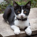 Kitty with jingle bell on a collar