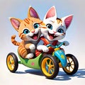 Kitty kitten happy smile pet play tricycle pedal car