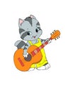 Kitty plays on guitar